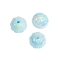Tres cuentas de calabaza de acrílico azul claro irisado para joyería y cadenas DIY - Cuenta de Calabaza / Galvanizado Luminoso - Azul