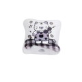 White acrylic bead featuring a purple cartoon cat pattern for DIY keychain accessories - Cartoon Black