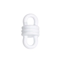 White colorful painted infinity loop link connector for DIY jewelry bracelets and keychains - Threaded Figure-8 Buckle / White