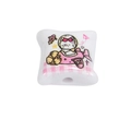 Cartoon cat pilot printed on white acrylic pillow bead for DIY keychain crafts - Cartoon Pink