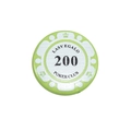 Groene en witte pokerchip met waarde 200 en het Lasvegalo Poker Club logo - Waarde 200 Stijl