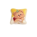 Acrylic square bead featuring a cute cartoon bear and happy print for DIY jewelry making - Bear