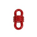 Vibrant red painted alloy double-loop connector for DIY bracelets and keychains - Threaded Figure-8 Buckle / Red