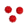 Vivaci perle di zucca in acrilico rosso con scanalature per creazione di gioielli DIY - Perlina a Zucca / Laccato - Rosso Brillante