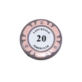 Acryl pokerchip sleutelhanger hanger met nummer 20 en decoratieve kroonpatronen - Waarde 20 Stijl