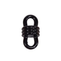 Glossy black infinity knot hardware connector for DIY jewelry and phone charms - Threaded Figure-8 Buckle / Black