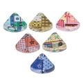 Triangle acrylic cake beads with patchwork patterns and through-hole for DIY keychains - Patterned Cake / Random Color
