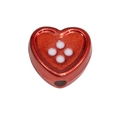 Cuenta de corazón roja de acrílico con puntos blancos para joyas DIY y colgantes móvil - Corazón / Rojo