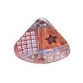 Acrylic triangular bead with retro star and plaid print for DIY jewelry making - Patterned Cake / Red Brown Plaid Star (No. 1)