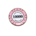 Roze en bruine acryl pokerchip met 10000 waarde en Las Vegalo kroon ontwerp detail - Waarde 10000 Stijl