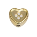 Cuenta de acrílico dorada en forma de corazón con agujeros para joyería y cadenas de móvil - Corazón / Dorado