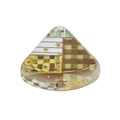 Triangle acrylic bead for DIY keychains with colorful floral and grid patterns - Patterned Cake / Patchwork Floral Paw Print (No. 2)