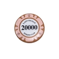 Bruine en roze acryl pokerchip met waarde 20000 voor DIY-sleutelhangerknutselen - Waarde 20000 Stijl