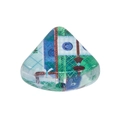 Cone-shaped acrylic bead with colorful plaid patterns and pre-drilled hole for DIY crafts - Patterned Cake / Cyan Green Plaid Lines (No. 3)