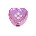 Cuenta de corazón acrílica rosa con patrón de puntos blancos para joyería DIY - Corazón / Morado Rosa