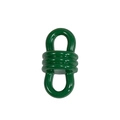 Green powder-coated alloy infinity swivel connector for DIY bracelets and keychains - Threaded Figure-8 Buckle / Dark Green