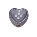 Cuenta acrílica de corazón púrpura irisado con detalle de botón para bisutería DIY - Corazón / Negro de Pistola