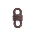 Dark brown capsule-shaped alloy connector with textured dual loops for DIY jewelry making - Threaded Figure-8 Buckle / Dark Coffee