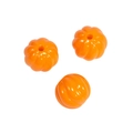 Tre perle di zucca in acrilico arancione lucido per gioielli fai da te e artigianato - Perlina a Zucca / Laccato Arancio Chiaro