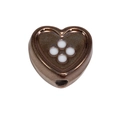 Colgante de corazón de bronce con cuatro puntos blancos para creación de joyas DIY - Corazón / Café Oscuro
