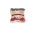 Creamy white acrylic pillow bead with colorful stripes for DIY keychain making - Painted Deep Red + Green