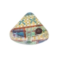 Triangle acrylic bead with checkerboard and bow patterns for DIY jewelry making - Patterned Cake / Yellow Checkerboard Bow (No. 6)