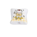 Cartoon bear on white acrylic bead for DIY jewelry making and keychain craft accessory - Cartoon Yellow