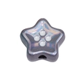 Cuenta de estrella de acrílico violeta irisado con puntos blancos para bisutería DIY - Estrella / Gris