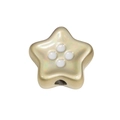 Cuenta de estrella en acrílico oro champán con brillo perlado y decorado de cuatro puntos - Estrella / Dorado