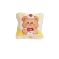DIY acrylic square bead featuring a cute cartoon bear with strawberry and love you text - Bear with Heart