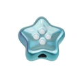 Cuenta de estrella para DIY en azul verde perlado con inserciones blancas y agujero - Estrella / Esmeralda