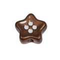 Cuenta de estrella acrílica marrón con cuatro puntos blancos para hacer joyas DIY - Estrella / Café Oscuro
