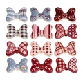 DIY retro resin butterfly bow charms for jewelry making in various floral patterns - Random Color