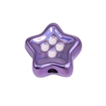 Cuenta de estrella acrílica iridiscente morada con puntos blancos para bisutería DIY - Estrella / Púrpura Profundo
