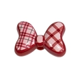 Pink and deep red checkered resin butterfly bead for DIY jewelry making and crafts - Bowknot Style 1