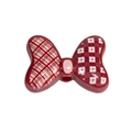DIY retro red and white resin butterfly bead with plaid and checkerboard pattern - Bowknot Style 2