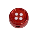 Cuenta de acrílico roja con forma de botón y brillo metálico para joyería artesanal - Redondo / Rojo