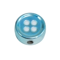 Cuenta estrella de acrílico azul claro con acabado perlado y diseño de botón para bricolaje - Redondo / Azul