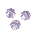Tre perle di zucca in acrilico viola traslucido per la creazione di gioielli - Perlina a Zucca / Viola Trasparente