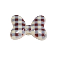 Retro bow-shaped resin bead with red blue and white gingham pattern for DIY jewelry - Bowknot Style 9