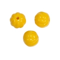 Tre perle a zucca gialle in acrilico per gioielli fai-da-te con scanalature a spirale - Perlina a Zucca / Giallo Scuro Laccato