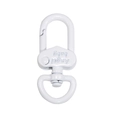 Chiusura a moschettone in metallo bianco con gancio a molla e anello a D rotante per DIY - Gancio per Porta / Bianco
