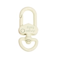 Chiusura a moschettone smaltata beige crema con anello girevole per portachiavi DIY - Gancio per Porta / Bianco Sporco