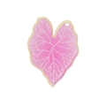 Pendentif feuille de caladium en acrylique rose avec nervures blanches pour bijoux DIY - Rose