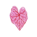 Pendentif feuille en acrylique rose translucide avec nervures rouges pour bijoux DIY - Rouge