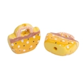 Yellow acrylic handbag beads with white polka dots for DIY jewelry making - Yellow