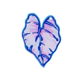 Pendentif feuille en acrylique avec motifs pop art rose et bleu pour bijoux DIY - Bleu