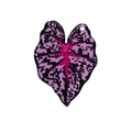 Pendentif feuille en acrylique violet avec taches noires et nervures rouges pour bijoux - Noir