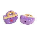 DIY purple acrylic handbag charms with colorful polka dots and red bow for jewelry making - Purple