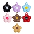 Colorful 3D five-petal flower charms in seven vibrant colors for DIY jewelry and bags - Random Color